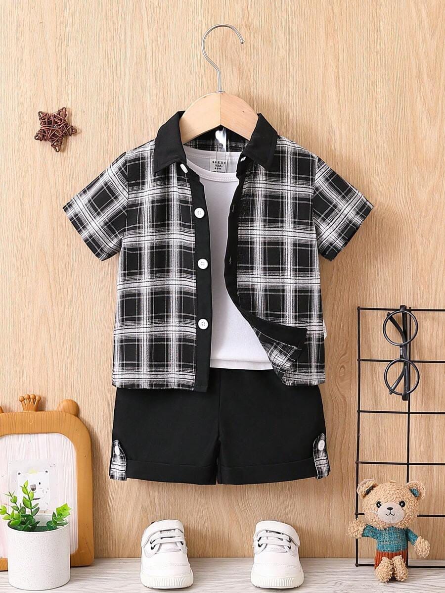 Kids Stylish & Comfortable Checked Shirt and Shorts Co-Ord Set