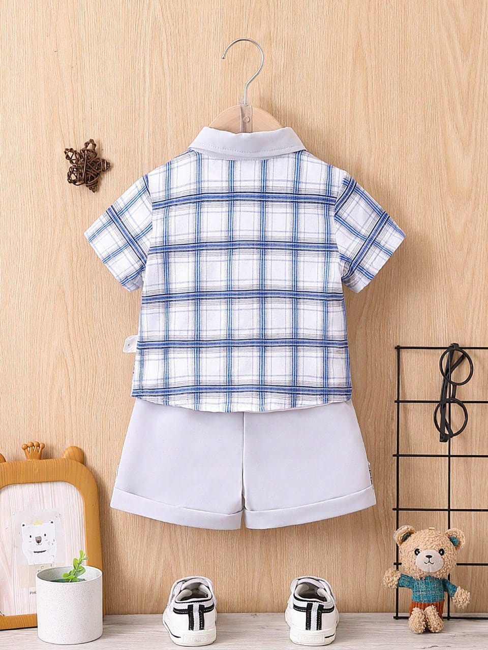 Kids Stylish & Comfortable Checked Shirt and Shorts Co-Ord Set