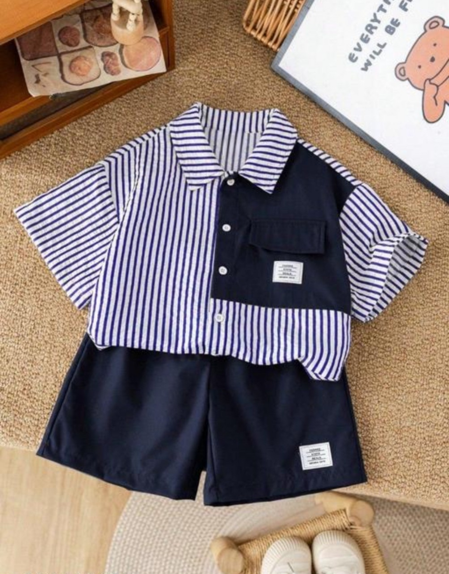 Stylish Striped Top and Bottom Set for Kids