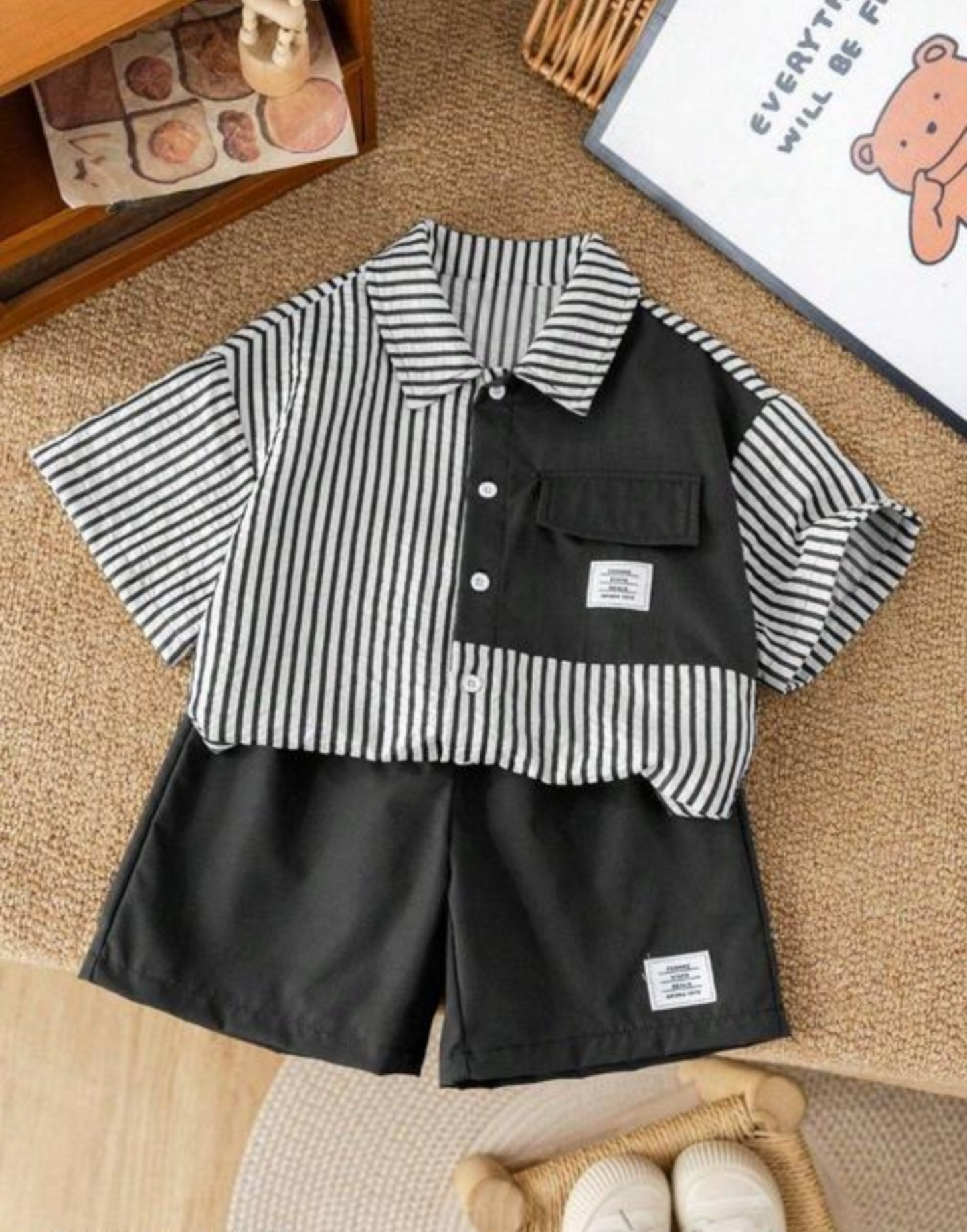 Stylish Striped Top and Bottom Set for Kids