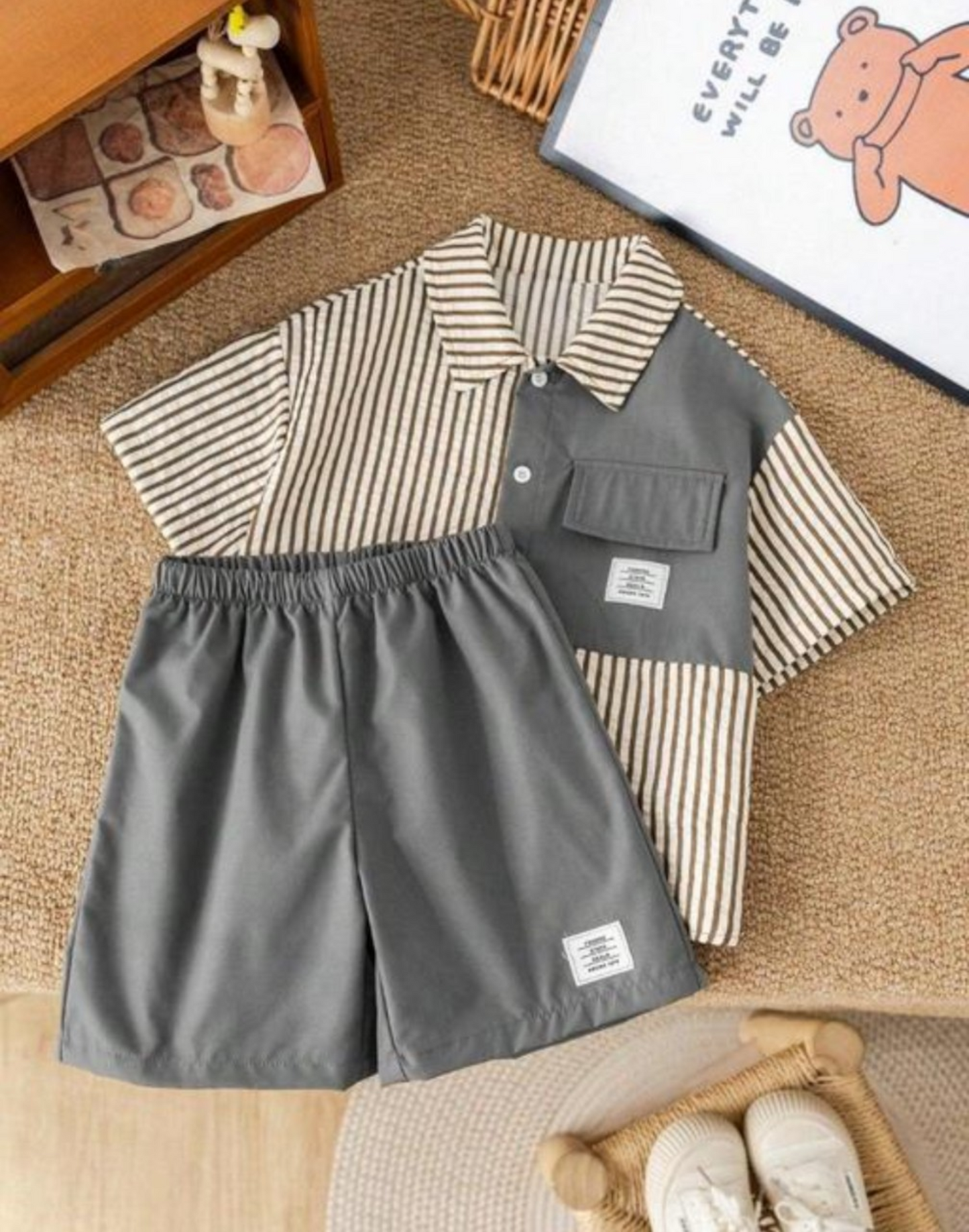 Stylish Striped Top and Bottom Set for Kids