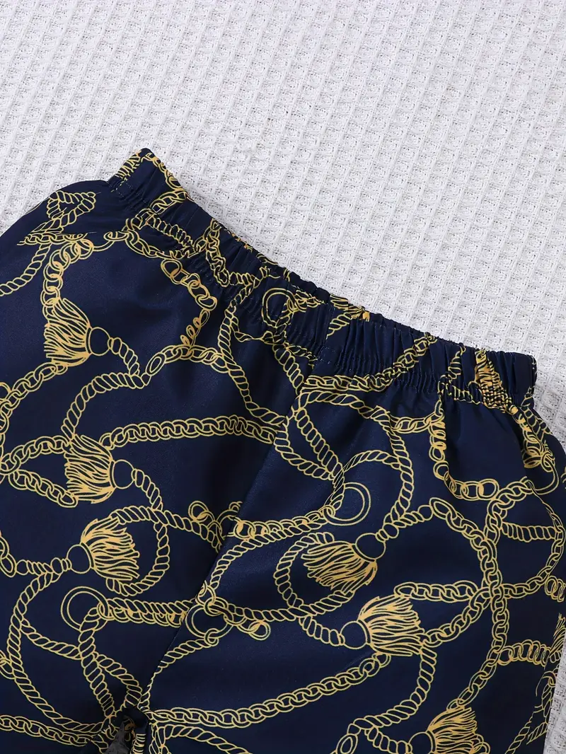 Blue Twill Fabric Top and Bottom Co-Ord Set