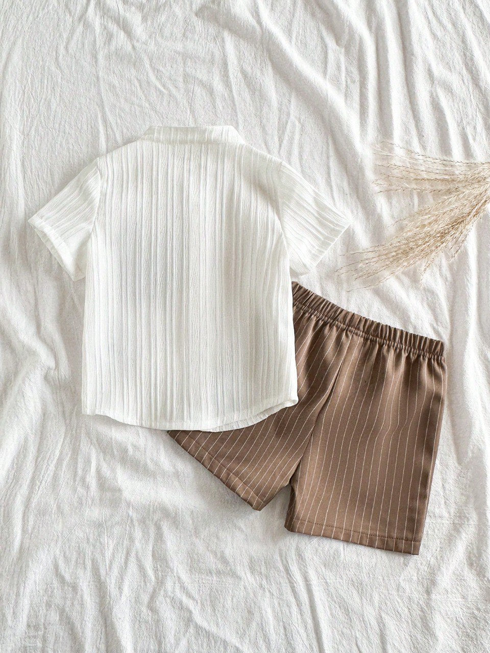 Sugar Coffee Cotton Spandex Co-Ord Set for Kids