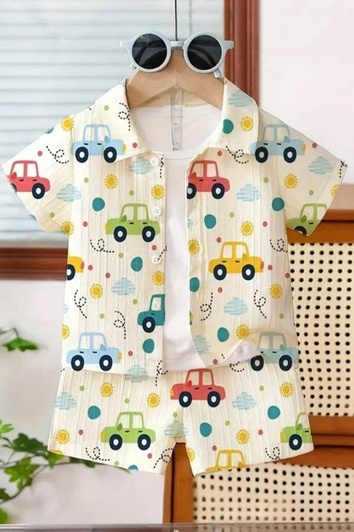 Sugar Can Car Printed Top & Bottom Set