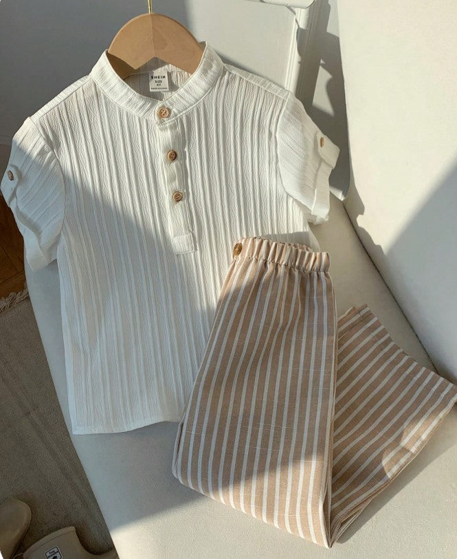 Sugar can Spandex Kids Classic Shirt & Stripe Pants Co-Ord Set