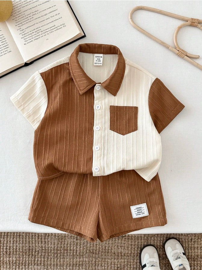Two tone Kids Top & Bottom Set