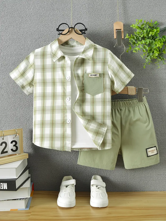 Pista Chex Cotton Spandex Co-Ord Set for Kids
