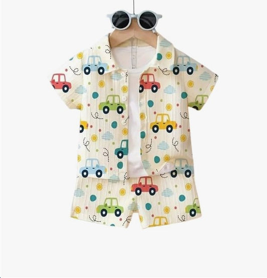 Sugar Can Car Printed Top & Bottom Set