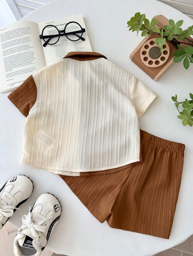 Two tone Kids Top & Bottom Set