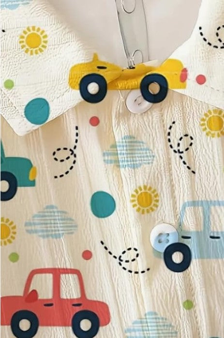 Sugar Can Car Printed Top & Bottom Set