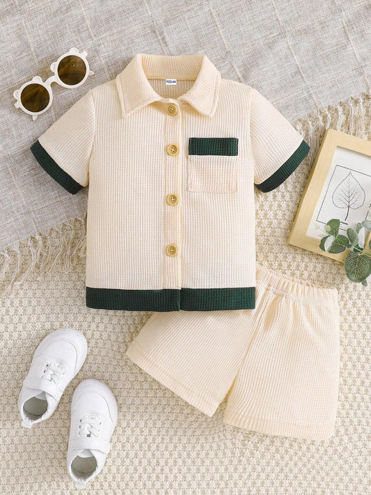 Monochrome Contrast Co-ord Set – Kids' Top & Bottom Combo