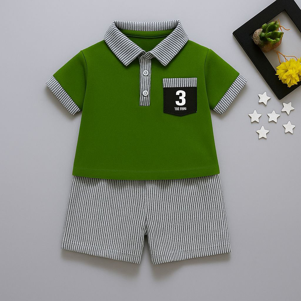 Little Trend Lining Print Co-ord Set