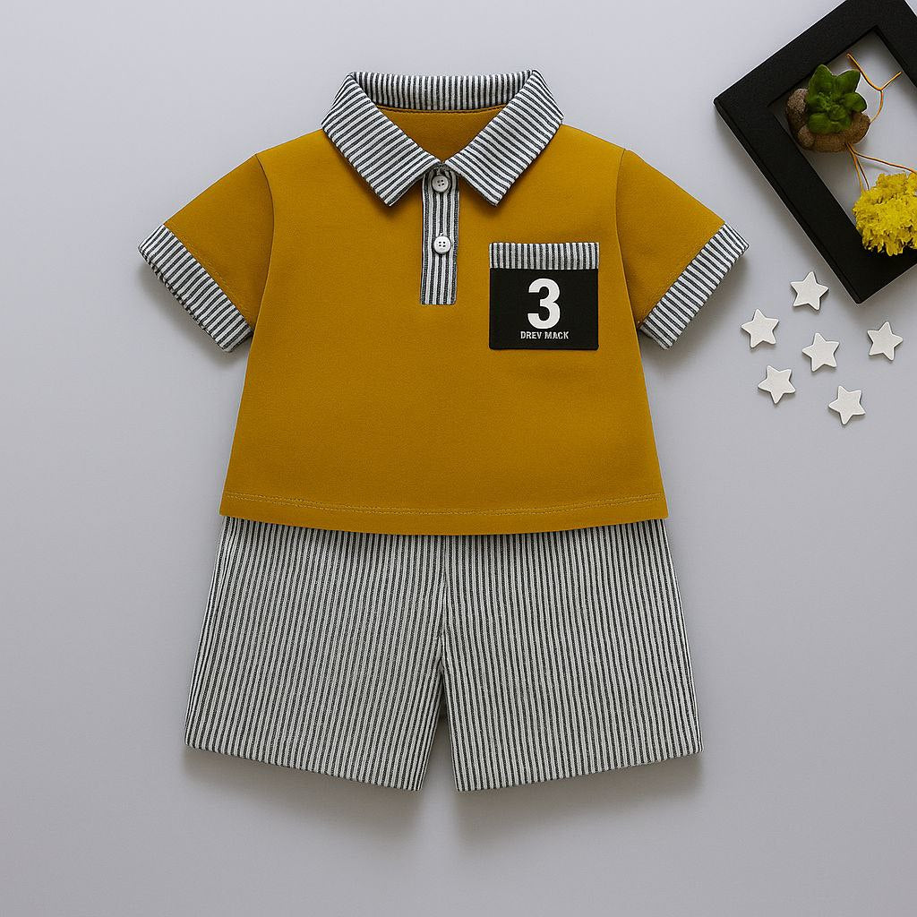 Little Trend Lining Print Co-ord Set