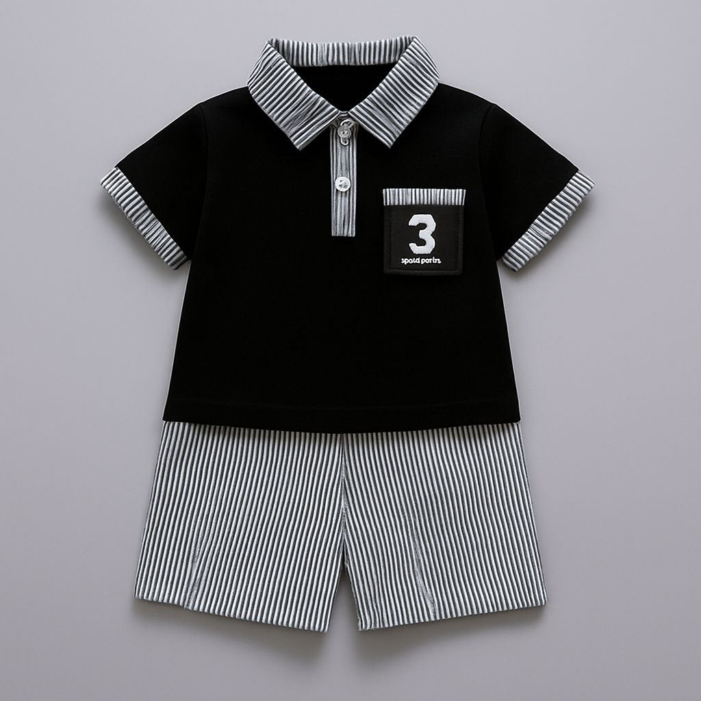 Little Trend Lining Print Co-ord Set