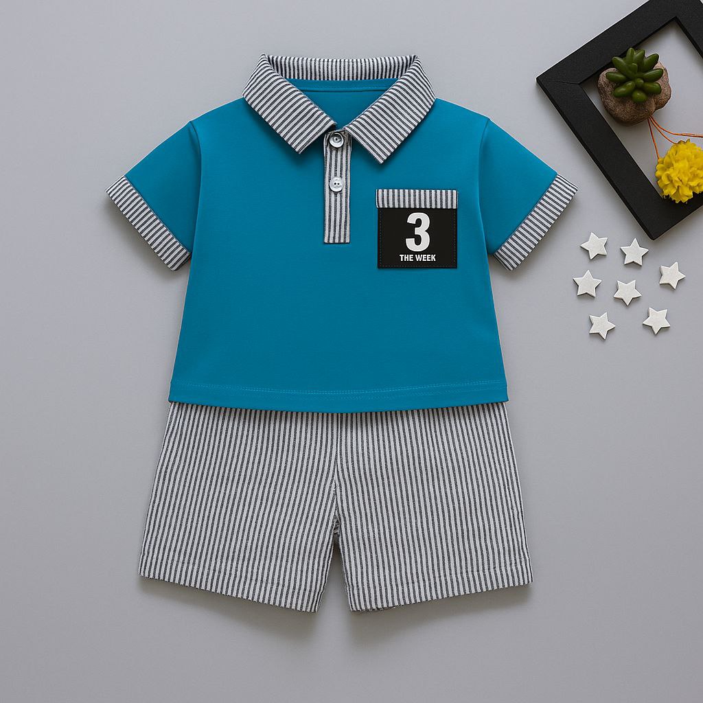 Little Trend Lining Print Co-ord Set