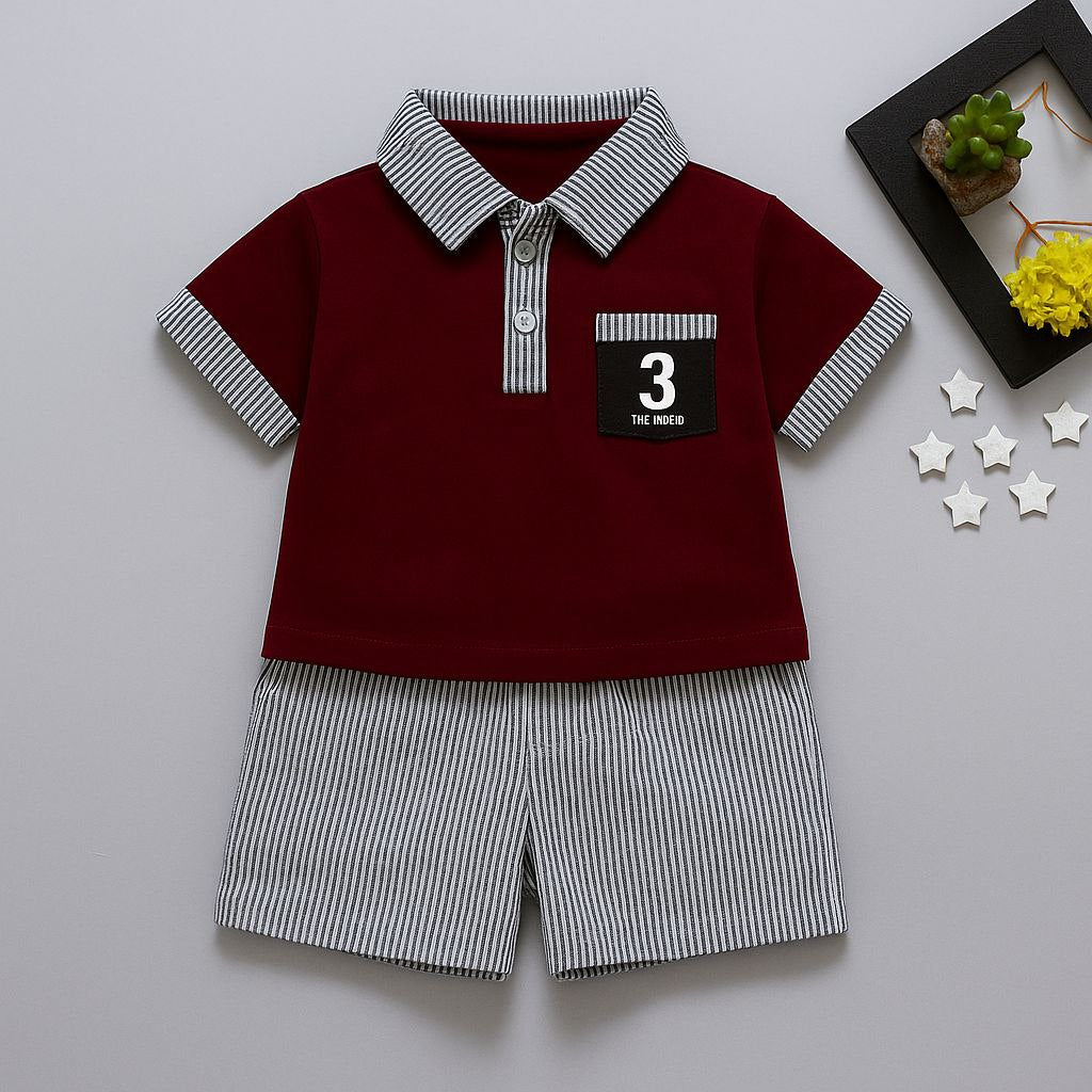 Little Trend Lining Print Co-ord Set