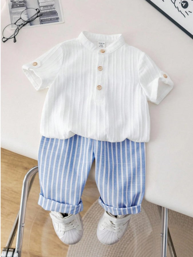 Sugar can Spandex Kids Classic Shirt & Stripe Pants Co-Ord Set