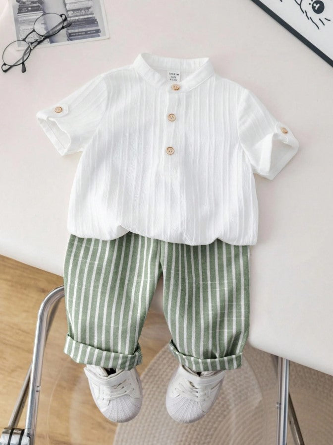 Sugar can Spandex Kids Classic Shirt & Stripe Pants Co-Ord Set