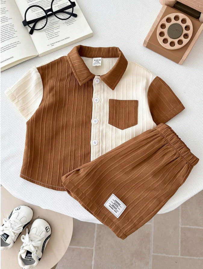 Two tone Kids Top & Bottom Set