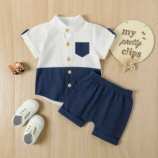 Dual Tone Stylish & Comfortable Kids Shirt and Shorts Co-Ord Top & Bottom Set