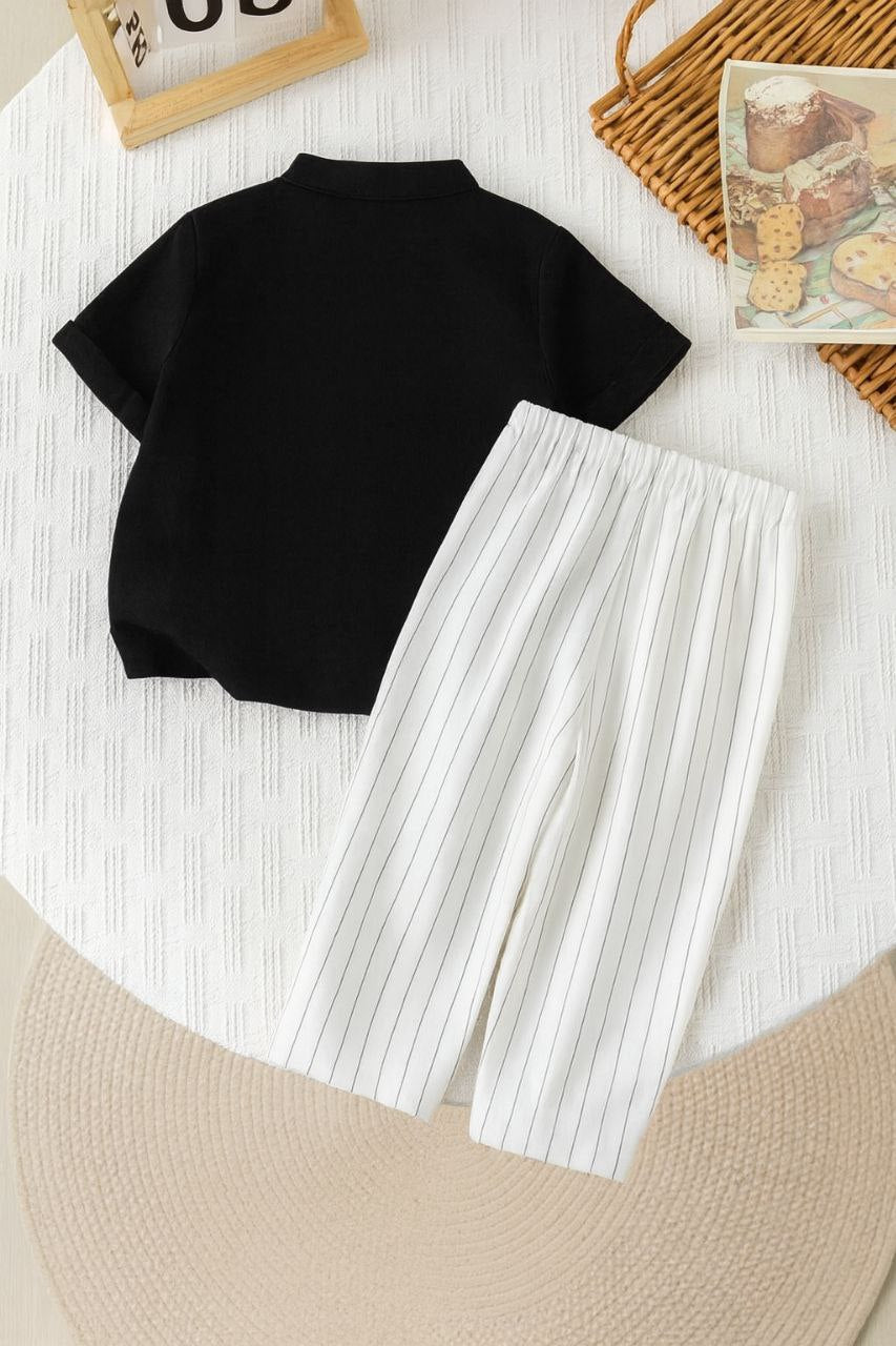 Black Comfy Kids Pant Co-ord Set