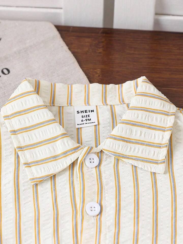 Cream Stripe Cotton Co-Ord Set for Kids