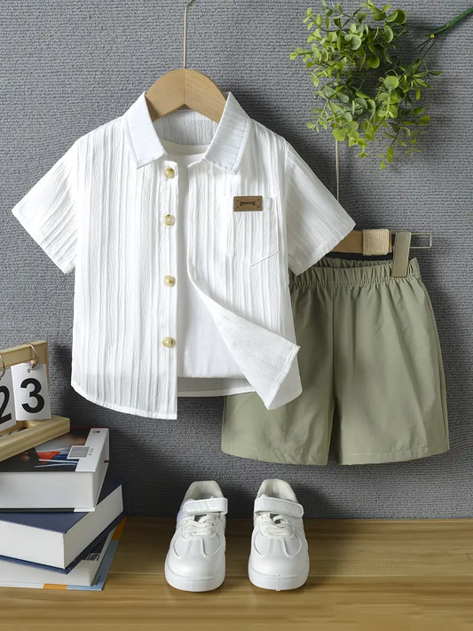 Sugar Pista Cotton Spandex Co-Ord Set for Kids